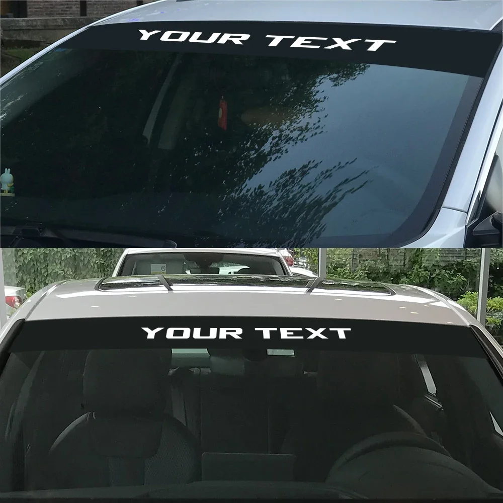 1Pcs DIY Personalized Car Windshield Banner Sticker Custom Text Front Windscreen Decal Waterproof Auto Exterior Decor Sticker