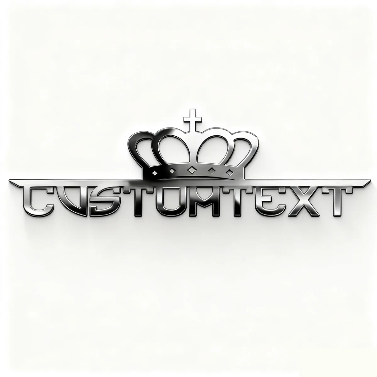 Classic Crown Creative Font 3D Metal Waterproof Car Sticker Auto Rear Emblem Badge Custom Name Holder Logo Personalized Gifts