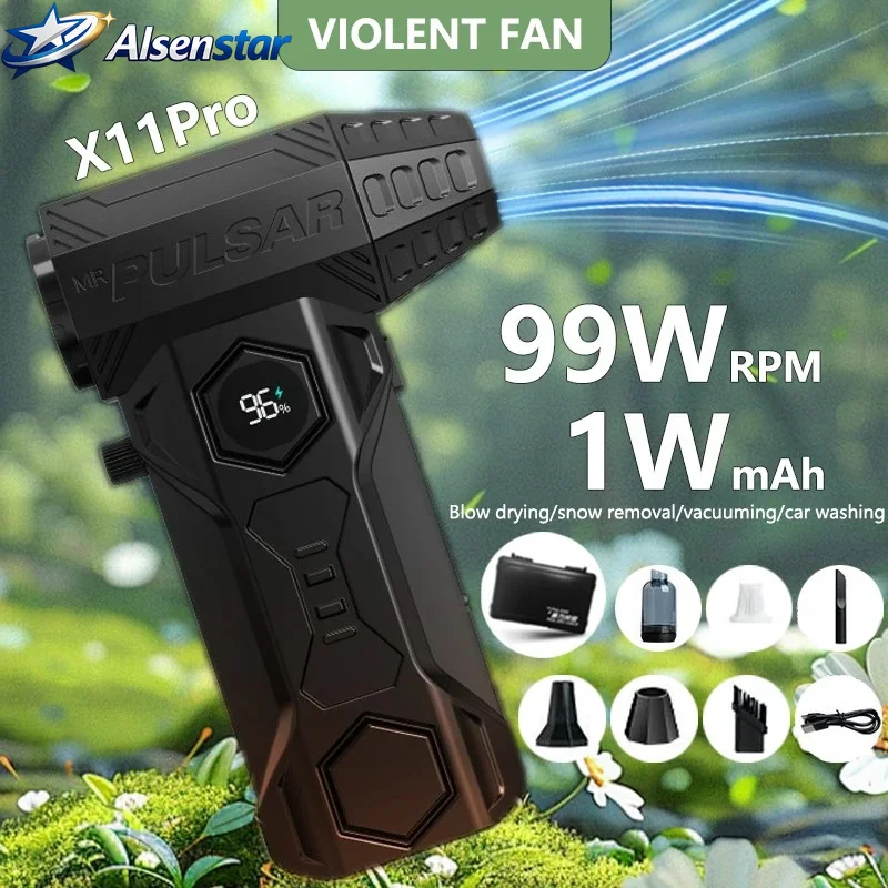 Violent turbofan 10000mAh 65m/s strong wind 990000RPM high-power blower X11Pro turbojet blower with vacuum kit storage box
