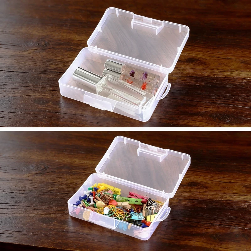 S/M/L Translucent Storage Box Rectangle Clear Plastic Jewelry Storage Strong Robust Packaging Box Earrings Rings Collecting Case
