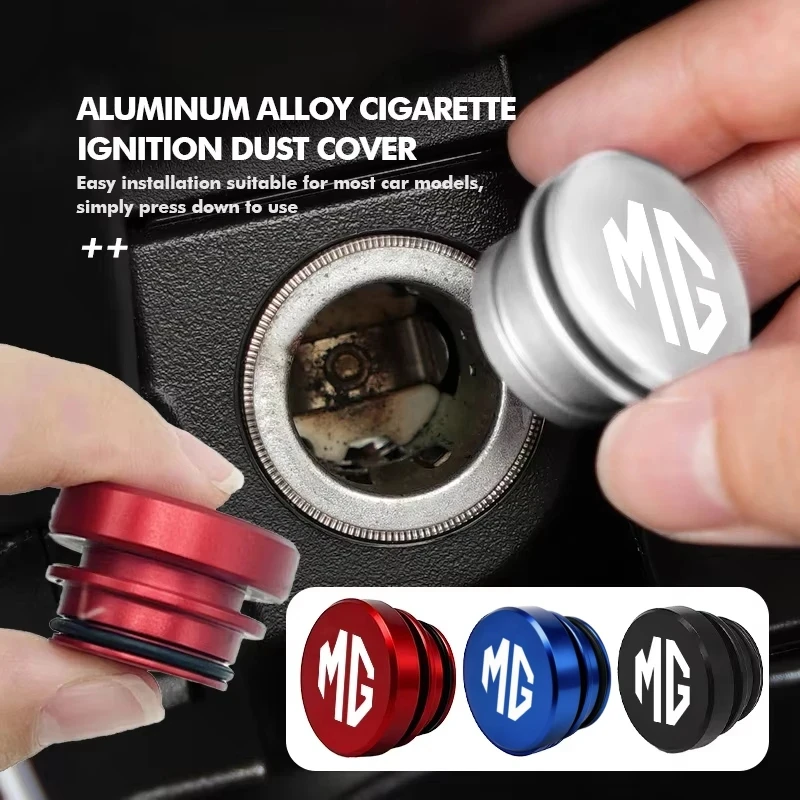 Metal Anti Dust Power Socket Plug Cap Auto Protection Cigarette Lighter Cover Interior Accessories For MG ZS MG4 EV MG5 MG HS MG