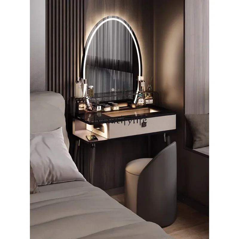 pg46Italian minimalist smart dresser fingerprint lock makeup table rechargeable jewelry cabinet