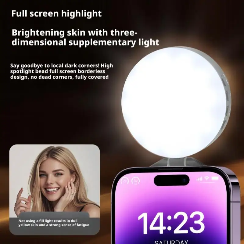 Magnetic Mobile Phone Fill Light Makeup Mirror Handheld External Camera Mobile Phone Lighting Magsafe Live Beauty Pocket Lamp