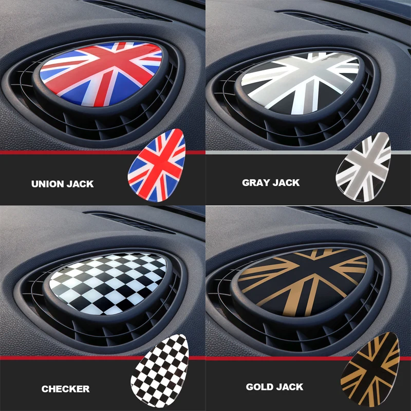 Union Jack Centre Air Outlet 3D Dedicated Cover Protect Sticker Decal For MINI COOPER F54 F55 F56 Clubman Interior Accessories