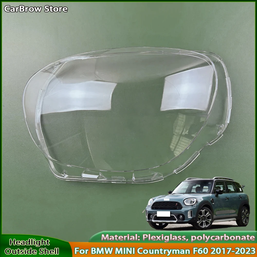Car Front Headlight Cover For BMW MINI Countryman F60 2017 2018 2019 2020 2021 2022 2023 Lampshade Lampcover Caps Headlamp Shell