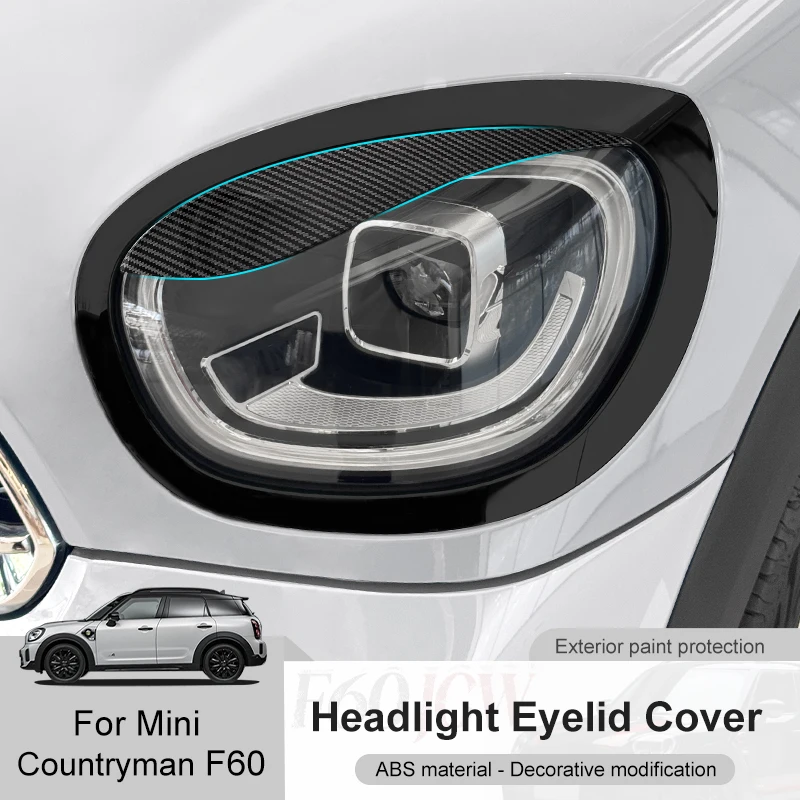 For MINI Countryman F60 2017-2023 ABS Glossy And Matt Black Color Angry Eyelid Car Exterior Headlight Decorative Accessories