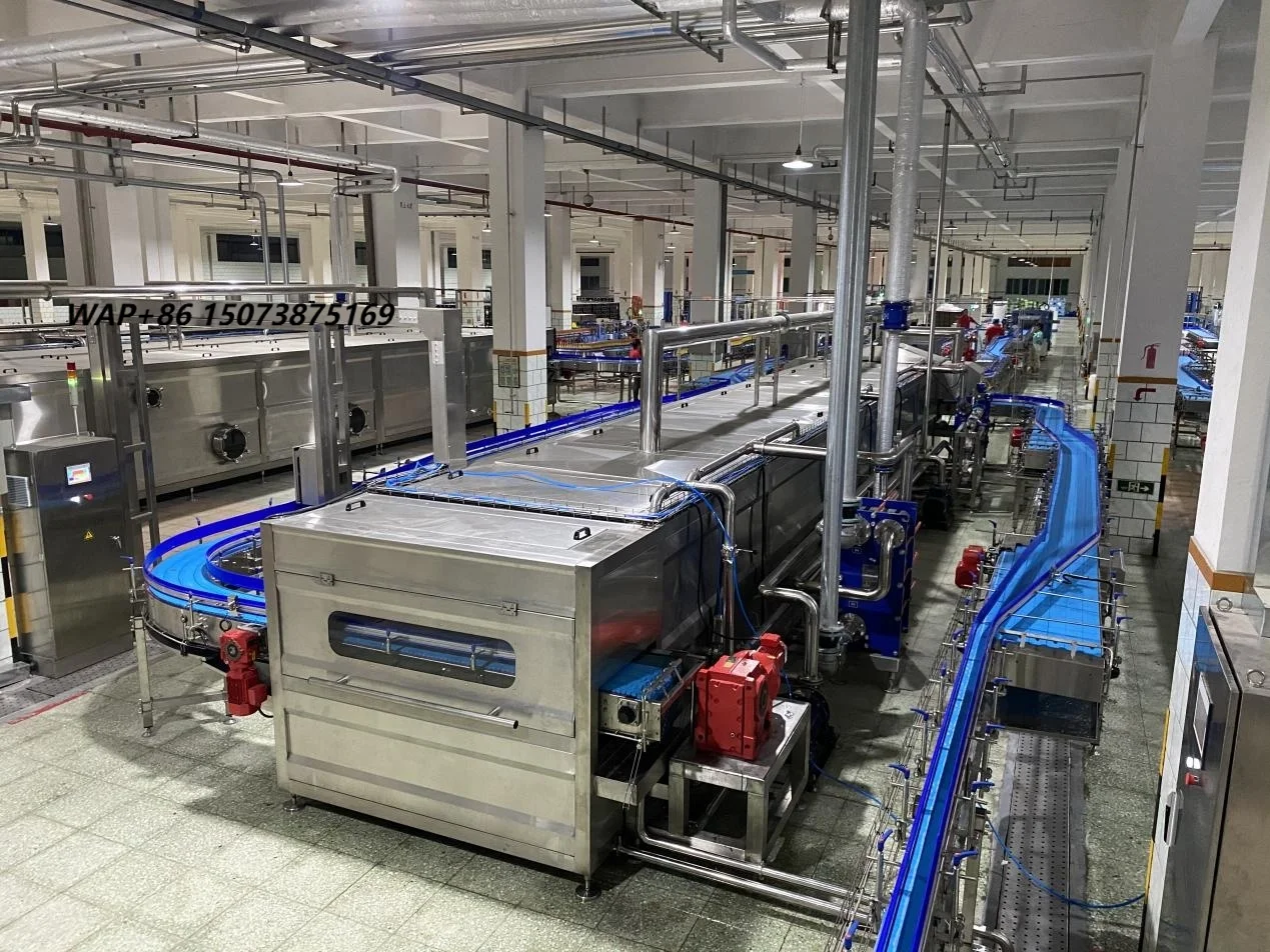 High Efficiency Tunnel Pasteurizer with Water Spray Cooling System for Canned Beverage and PET Bottle