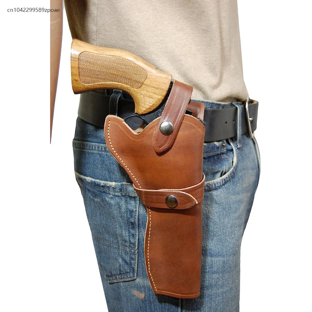 Steampunk Retro Medieval Vintage Wild West Cowboy Revolver Holster PU Leather Pistol Gun Bag Case Role Play Accessories Props