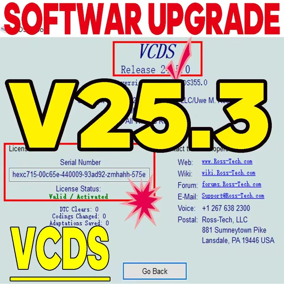 UPDATE SOFTWARE VAG COM OBD2 Scanner HEX V2 USB Interface Unlimited VINs Atmega162 Multilingual VCDS TOOLS