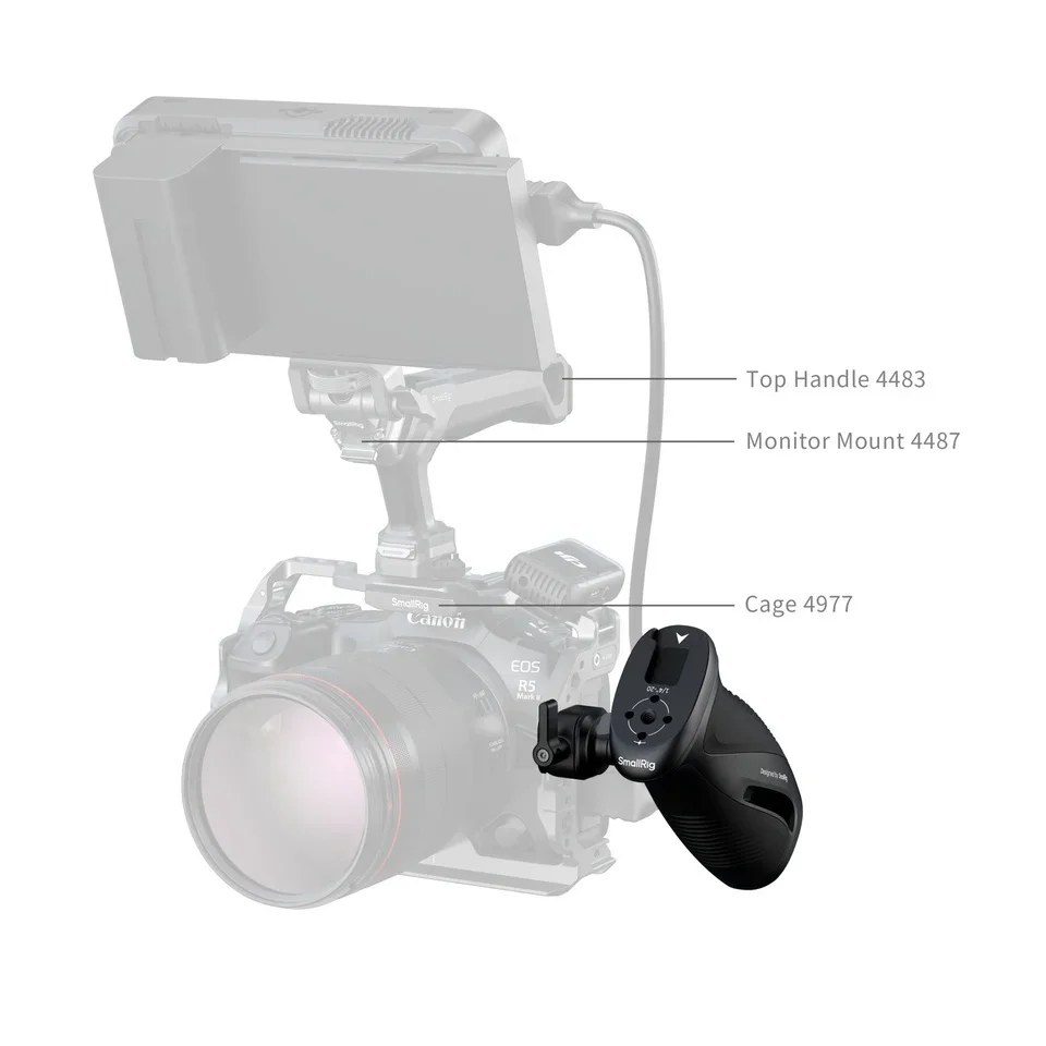 2026 For 5160 Aluminum Alloy Rotating NATO Side Handle 360 Adjustable Clamp Handgrip DSLR Camera/Monitor Cage Kit Mounting
