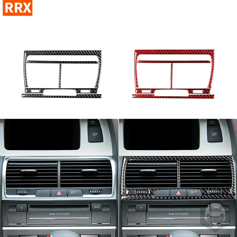 For Audi Q7 2007 2008 2009 2010 2011 2012 2013 2014 2015 Central Air Conditioner Outlet Vent Real Carbon Fiber Car Accessories
