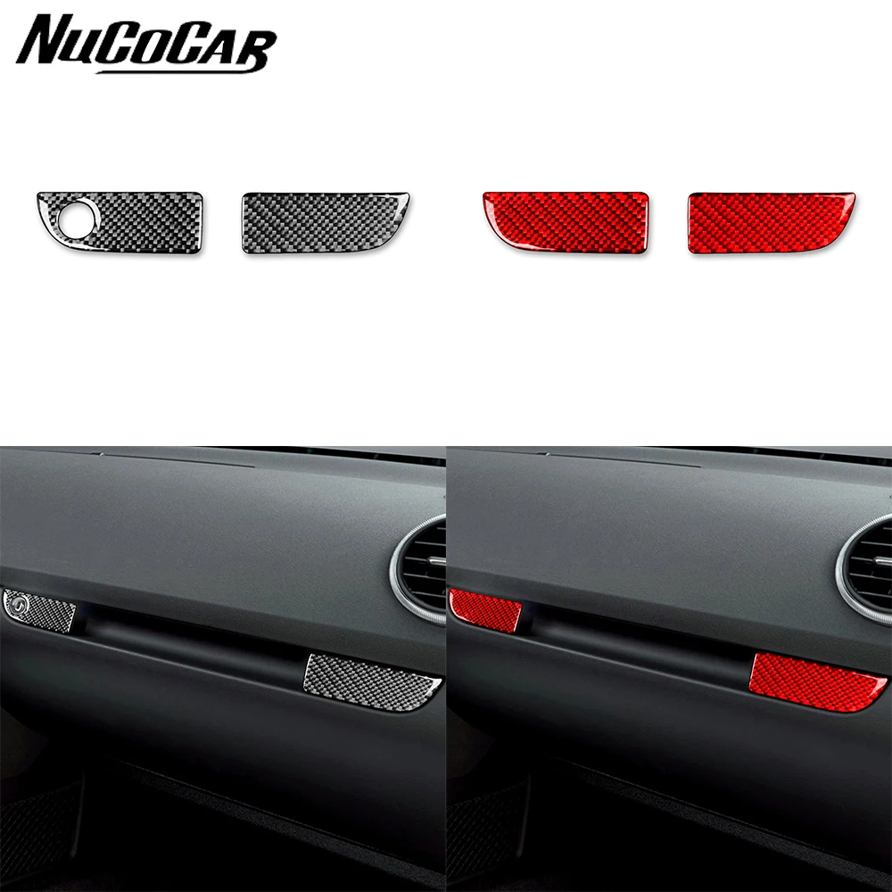 For Audi A3 S3 8P 2006 2007 Carbon Fiber Copilot Glove Box Handle Panel Trim Cover Car Interior Accessories Decorative Stickers