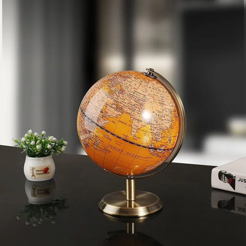 1Pcs 360 Degree Rotating English World Global Geography Education Tools Office Desk Home Decoration Accessories