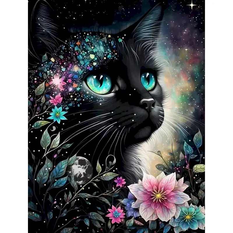 RUOPOTY DIY 5D Diamond Painting Cat Animals Full Round Square Diamond Art Handmade Home Decors Diy Gift