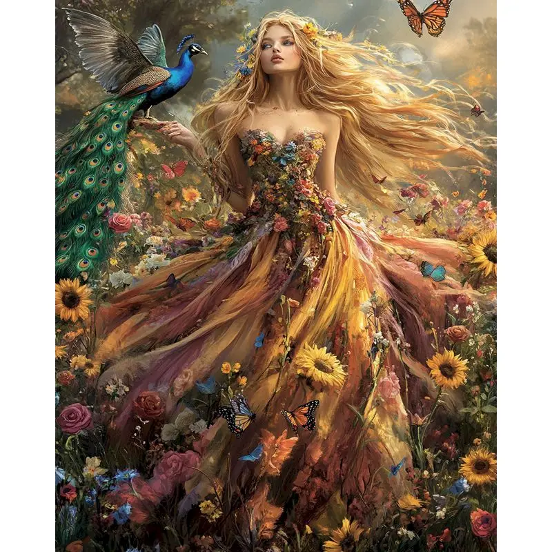 RUOPOTY Paint By Number elf Drawing On Canvas HandPainted Painting Art Gift DIY Pictures By Number Figure Kits Home Decor