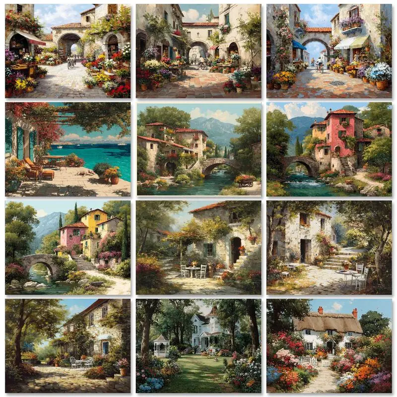 GATYZTORY DIY Pictures By Numbers House Kits Painting By Numbers Scenery Drawing On Canvas Hand Painted Picture Gift Home Decor