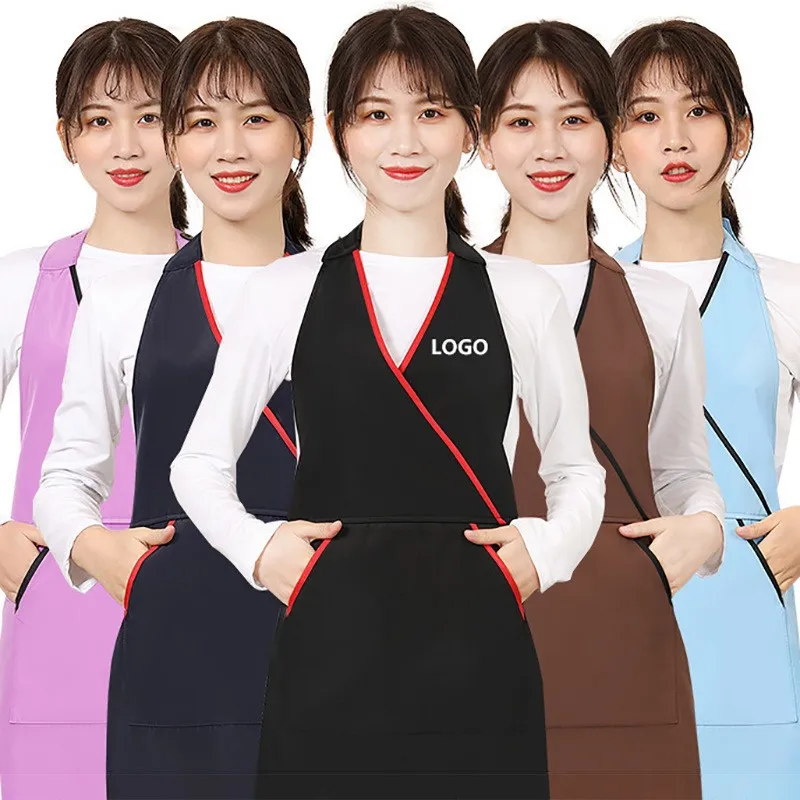 Customized Logo Korean Worker Durable Overol Clothes Cake Coffee Shop Attendant Kitchen Manicur Waiter apron