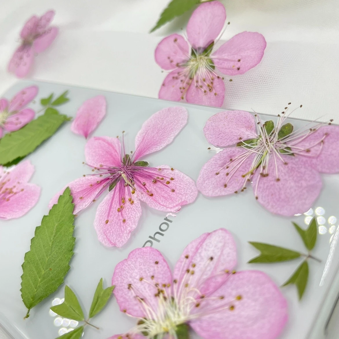 50pcs Pressed Dried Pink  Peach Blossom Flower Plant Herbarium For Nail Art Make Up Jewelry Bookmark Phone Case Card DIY