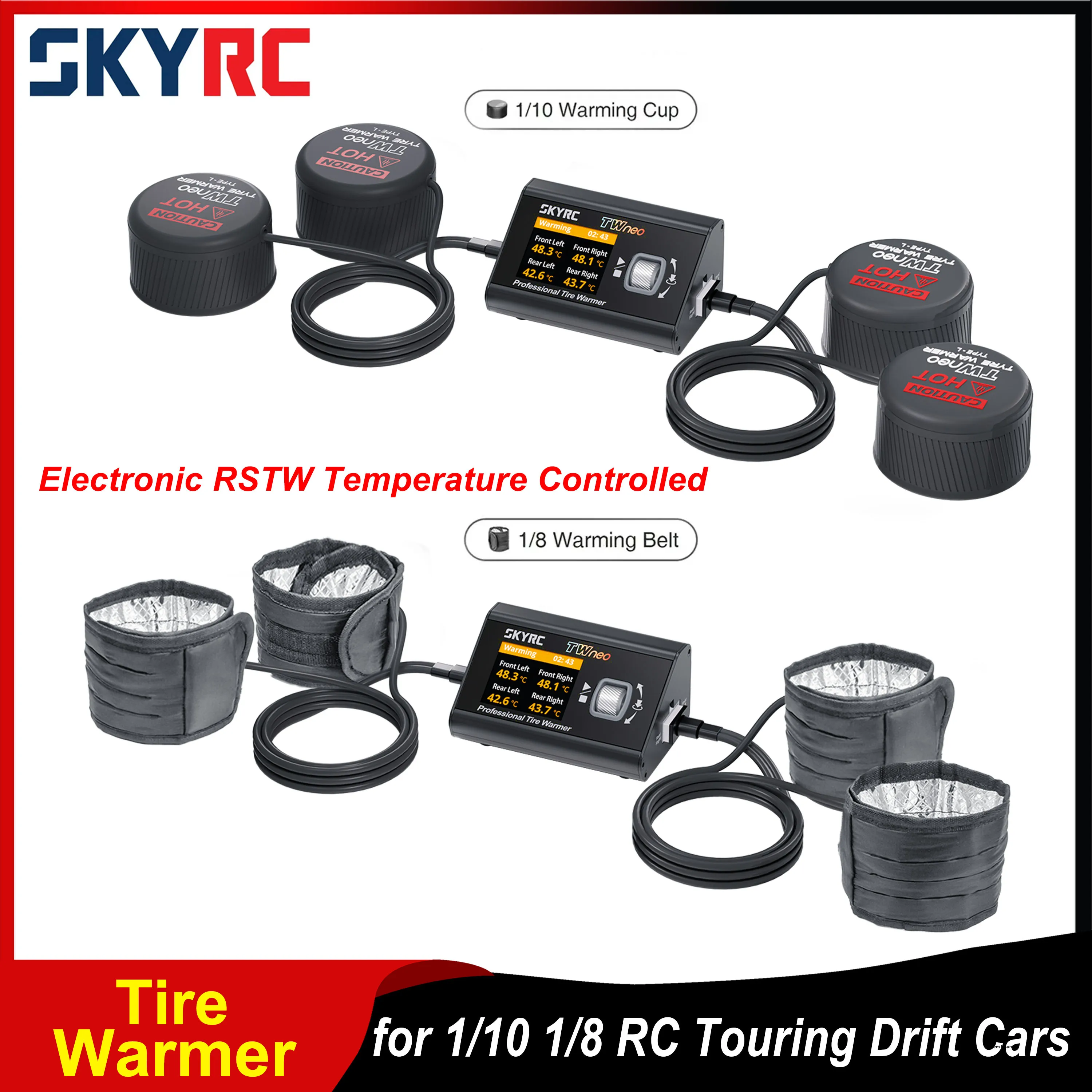 SKYRC Tire Warmer Electronic MCU RSTW Temperature Controlled for 1/10 1/8 RC Electric Touring Cars Racing Drift Car Accessories