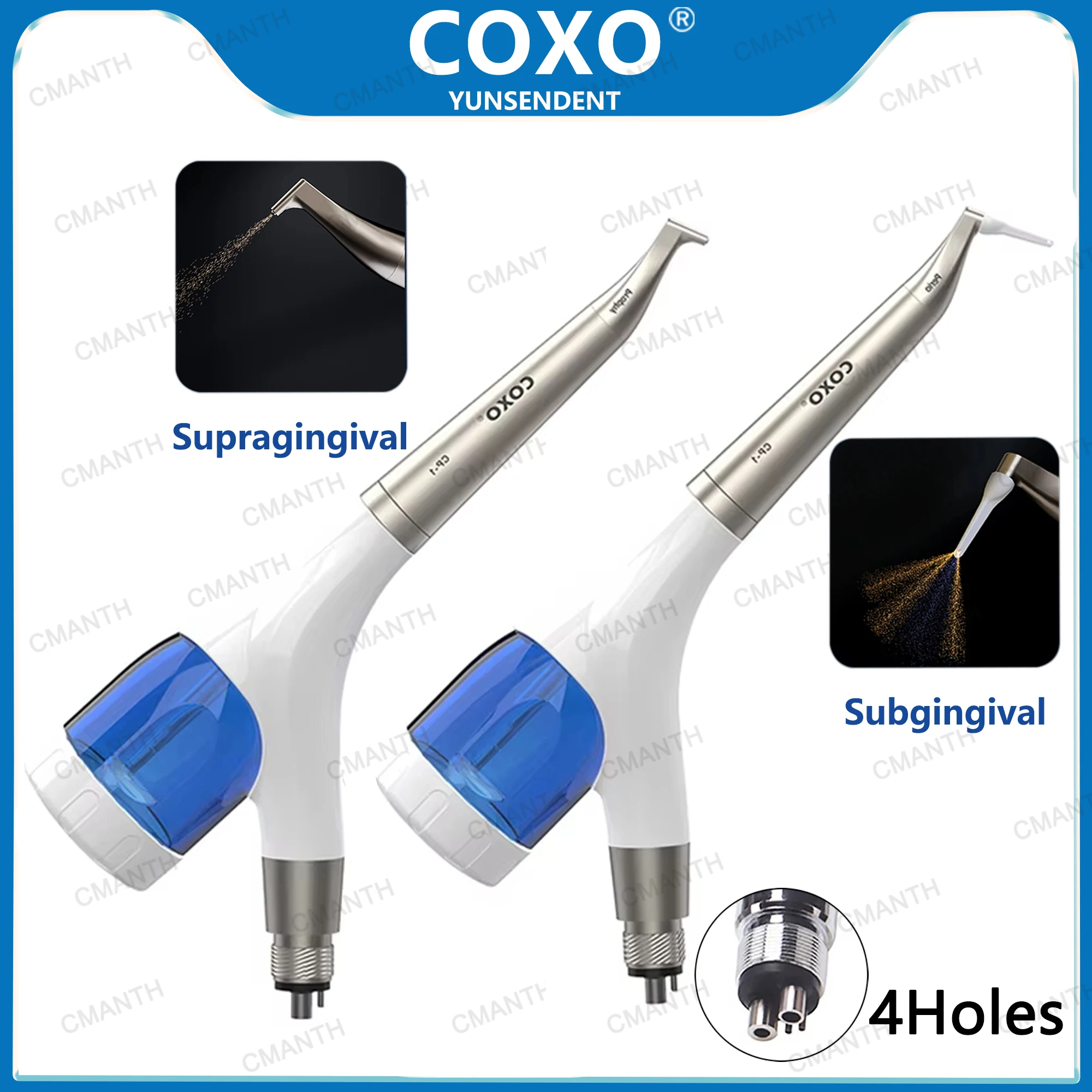 COXO Dental Air Polisher CP-1 2in1 Sandblasting Machine Air Abrasion Teeth Whitening Spray Dentistry Polishing Tool 4 Holes