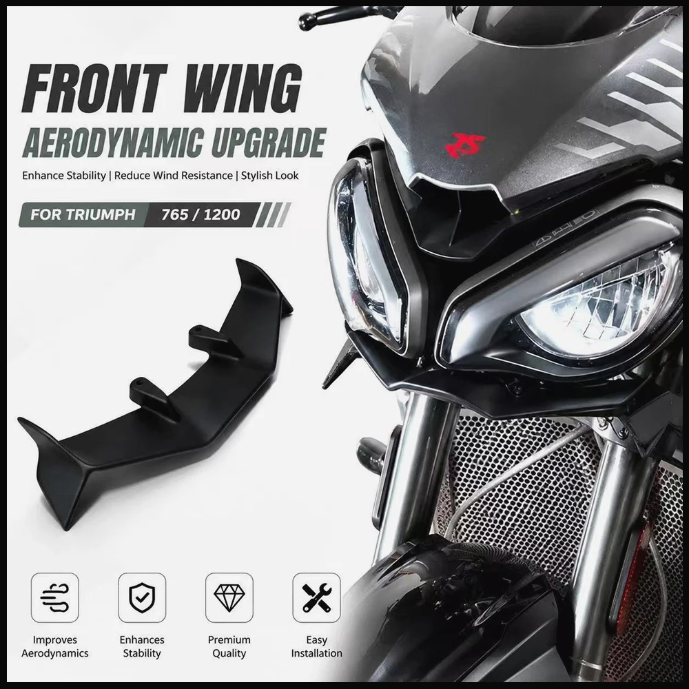 AERO For Triumph Street Triple 765 RS Speed Triple 1200 Front Wing Lip Spoiler Aerodynamic Wind Deflector Motorcycle Accessories