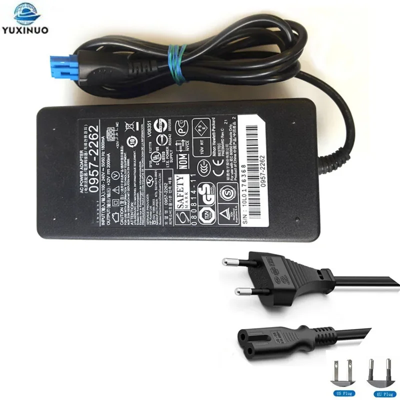 0957-2262 32V 2A 2000mA AC Power Adapter for HP OFFICEJET PRO 6000 7000 8000 8500 Printer Charger Replace 0957-2271 US/EU Plug