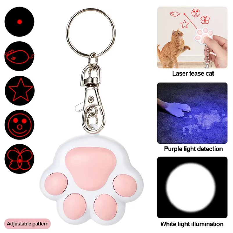Pet Cat Laser Toy USB Rechargeable Multiple Patterns Cat Toys for Cats Interactive Funny Kitten Training Laser Toy Accessories