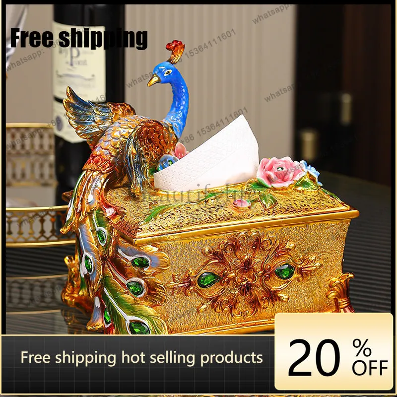hot European high-end luxury golden peacock fruit plate light luxury dining table guest decoration