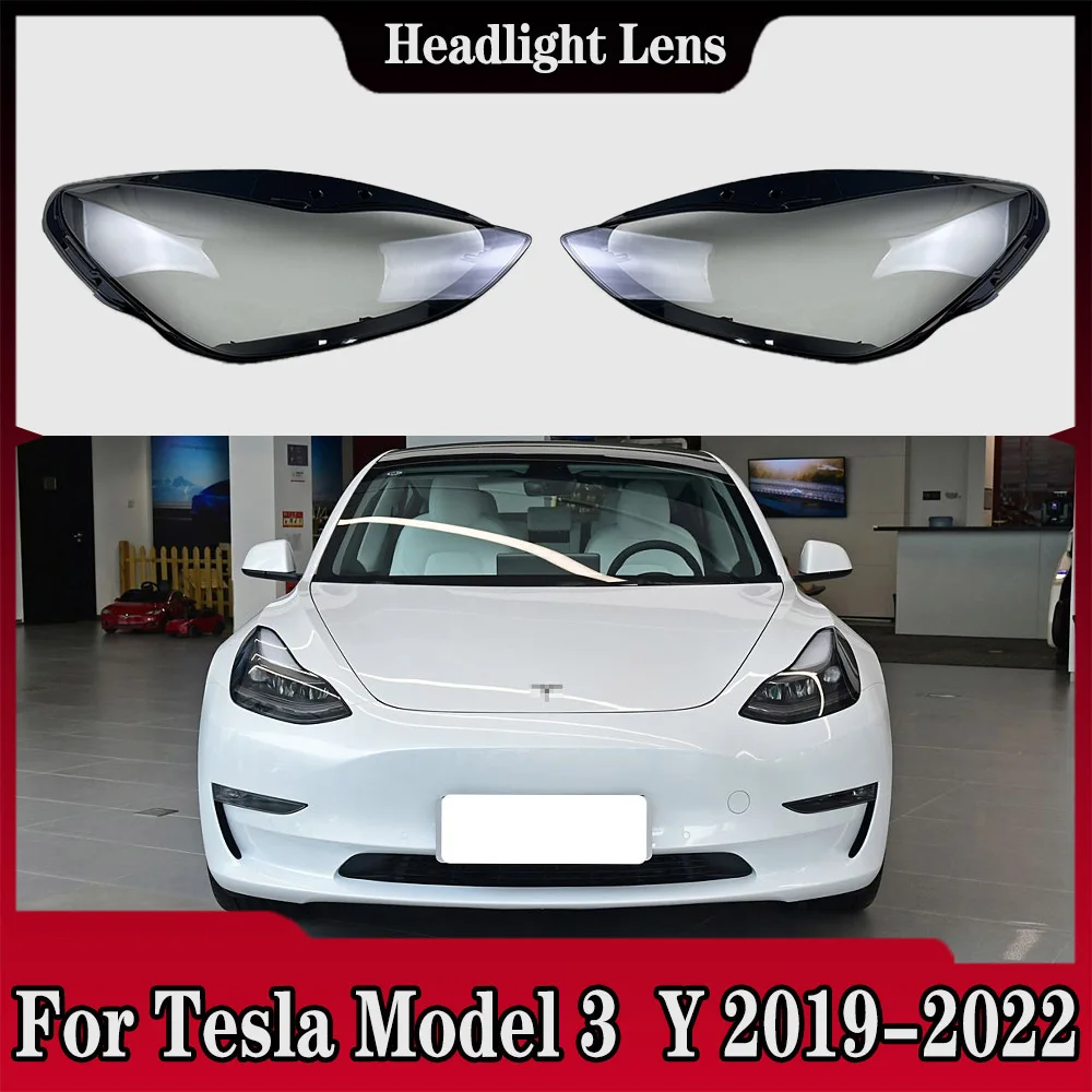 For Tesla Model 3  Y 2019 2020 2021 2022 Headlight Cover Transparent Lampshade Headlamp Shell Replace Original Lens Plexiglass