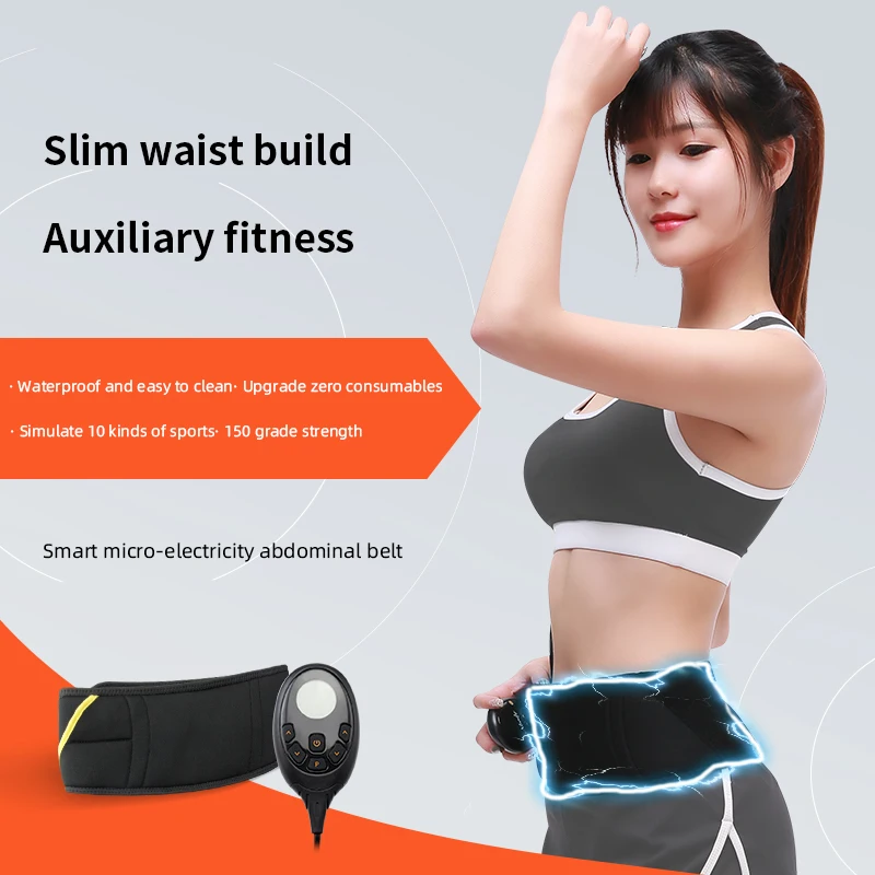 ABC Muscle Trainer Stimulator EMS Training Body Abdominal Muscle Toner Belt Waist Training Silicone Pads Body Slimming Massager