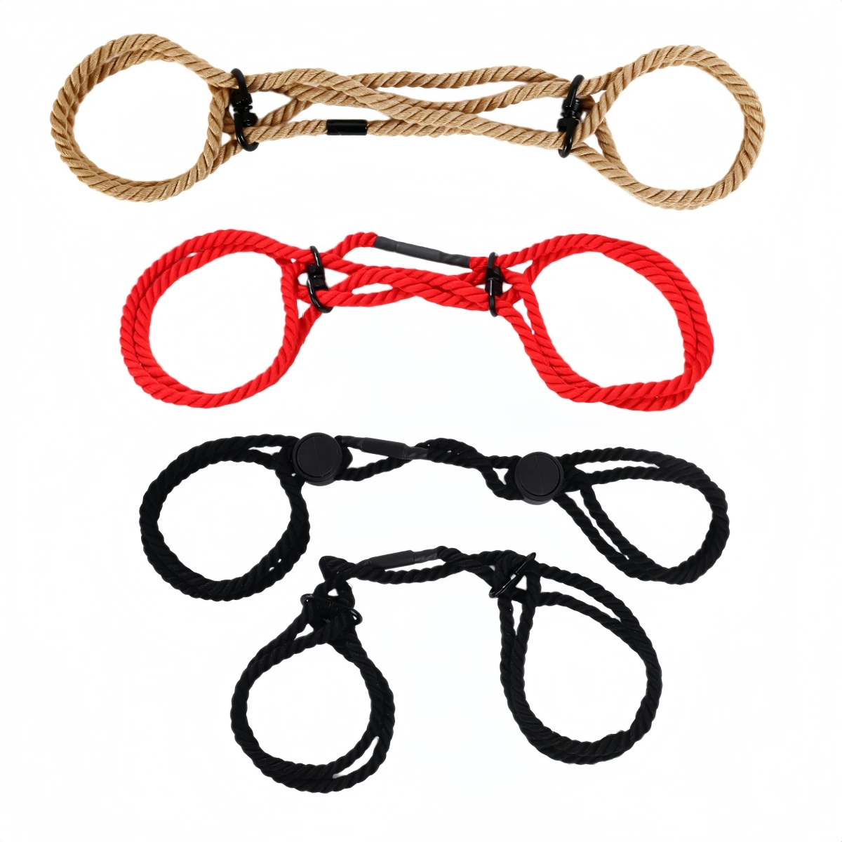 Cotton Rope Couple Game Parties Roleplay Stage Prop Self-Binding Handcuffs & Leg Cuffs Multi-Functional Accessory Set for Theme