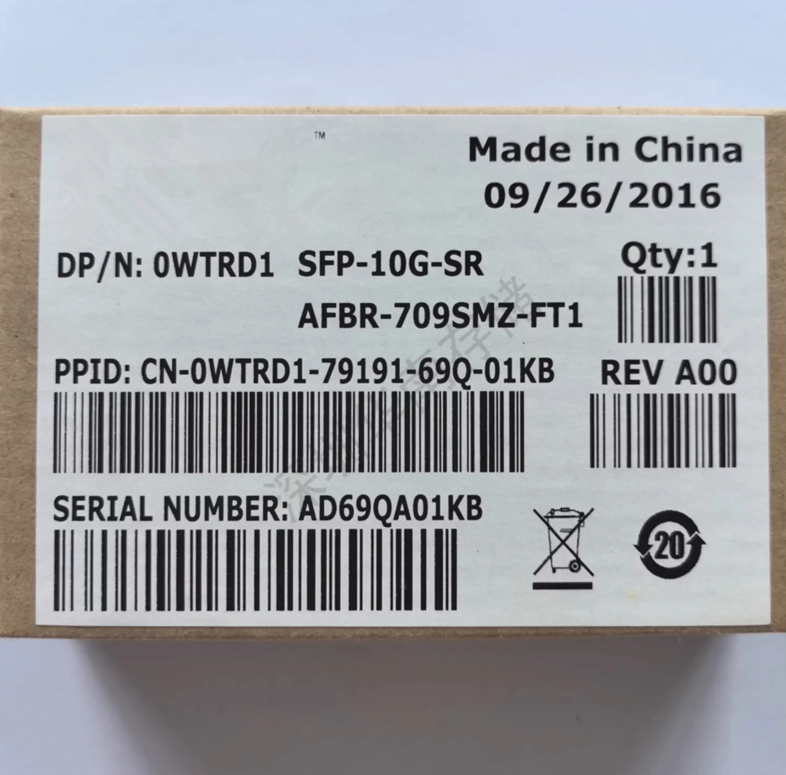 1PCS Del-I Fiber Module 10G SFP/0WTRD1/AFBR-709SMZ-FT1/SFP-10G-SR/10G SR 850NM Fiber Transceiver Module/10g Sfp Adapter Switch