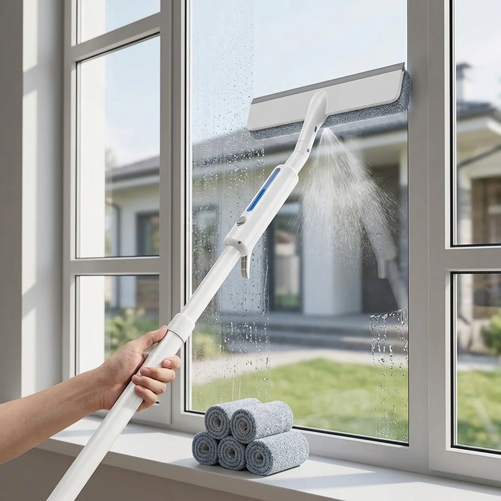 High Quality Squeegee Cleaner 1 Set Easy To Clean And Use For Indoor Outdoor High Window For Window Cleaning With Spray