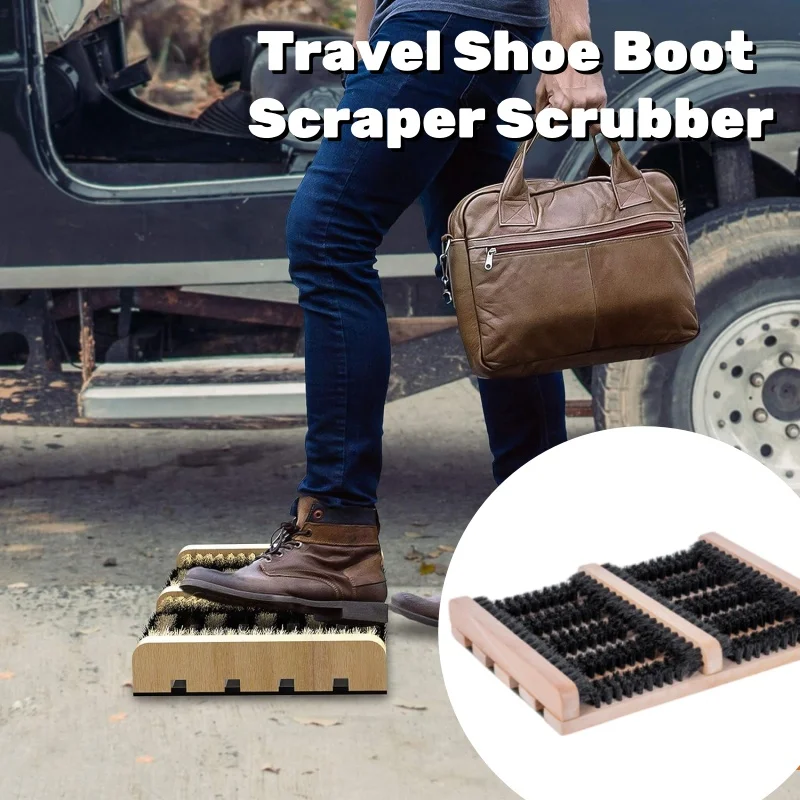 Outdoor Travel Shoe Boot Scraper Scrubber Heavy Duty Cleaner Brush Mat Non-Slip Base Tool For RV Campervan Motorhome Caravan