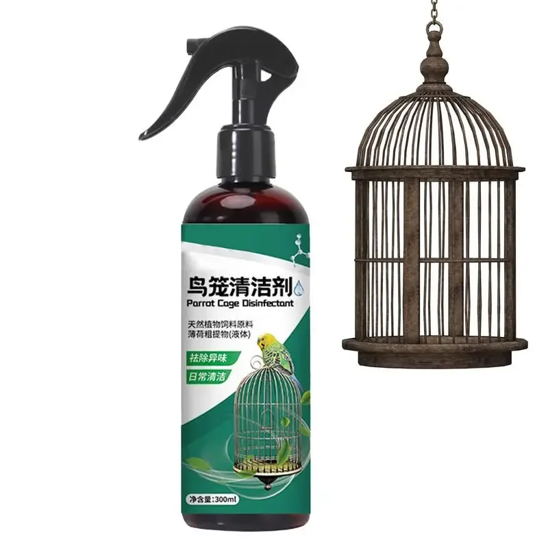 Bird Cage Cleaner Bird Poop Remover Spray Solution Stains Odor Removal Gentle Waste Cleaning Agent For Indoor Outdoor Yard