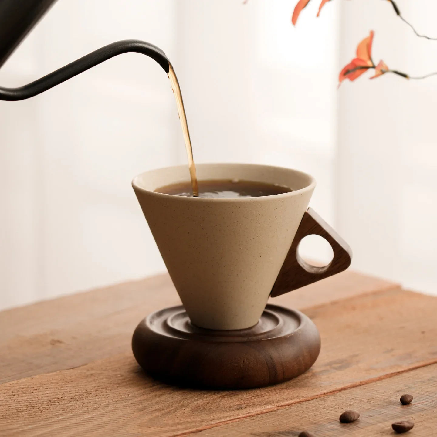 Triangular Cone Shape Vintage Pottery Tea Coffee Cup Pull Japanese Ceramic Mug Stoneware Rough Latte Espresso Cup 180ml