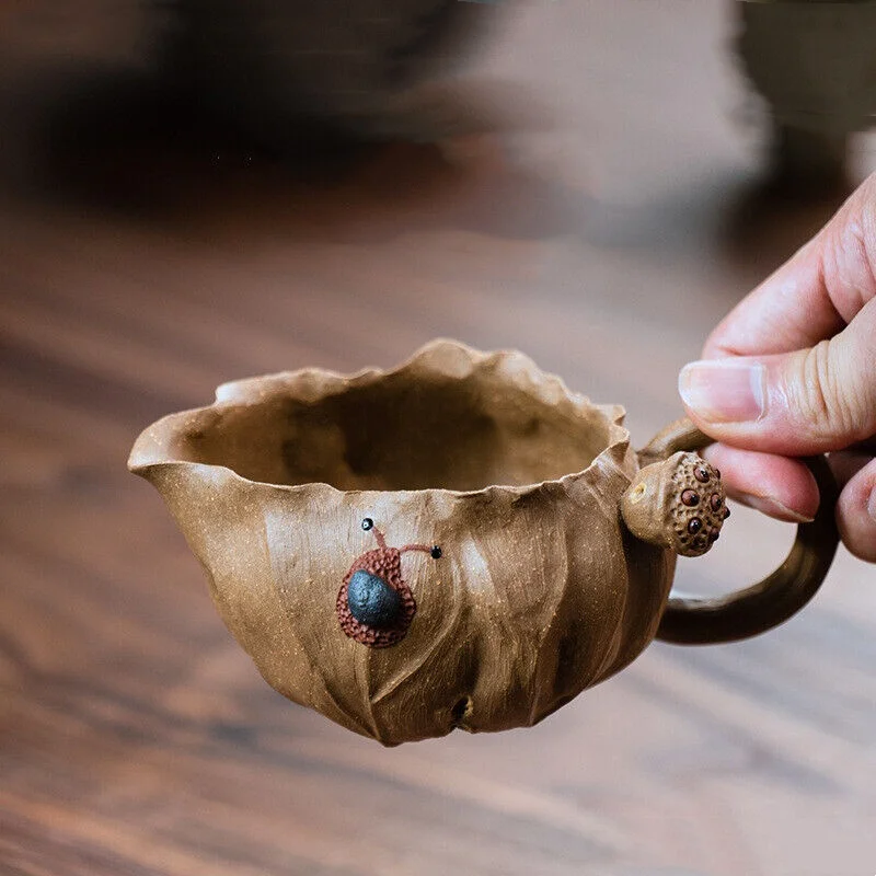 180ml Handmade Clay Lotus Fair Cup Tea Sea Lotus Mugs Kung Fu Tea Set Cute