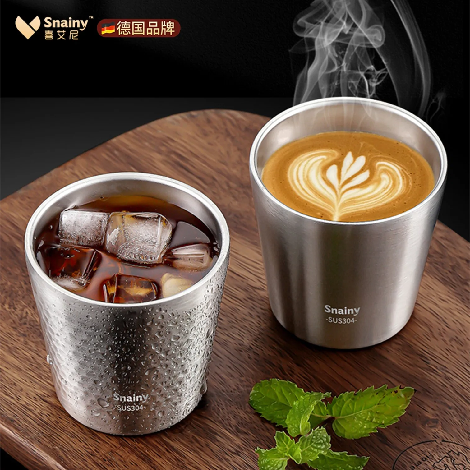Snainy LFGB Certified Pure 304 Stainless Steel Baby Cup 180ml 260ml Children-safe Fall Resistant Well Polished Beverage Cup
