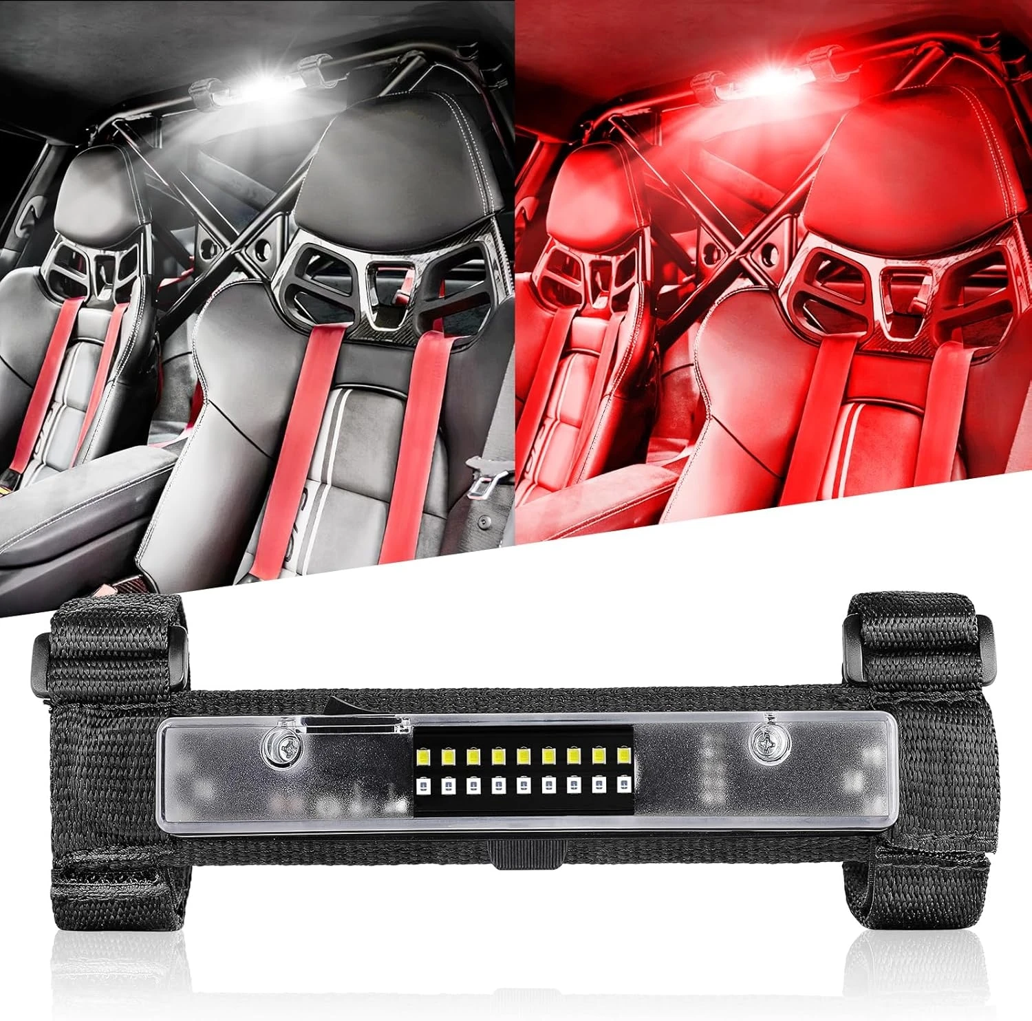 LED Dome Light Battery Powered Magnetic Roll Bar Mount Car Interior Repair Truck Bed Lights for UTV ATV Golf Cart RZR Polaris