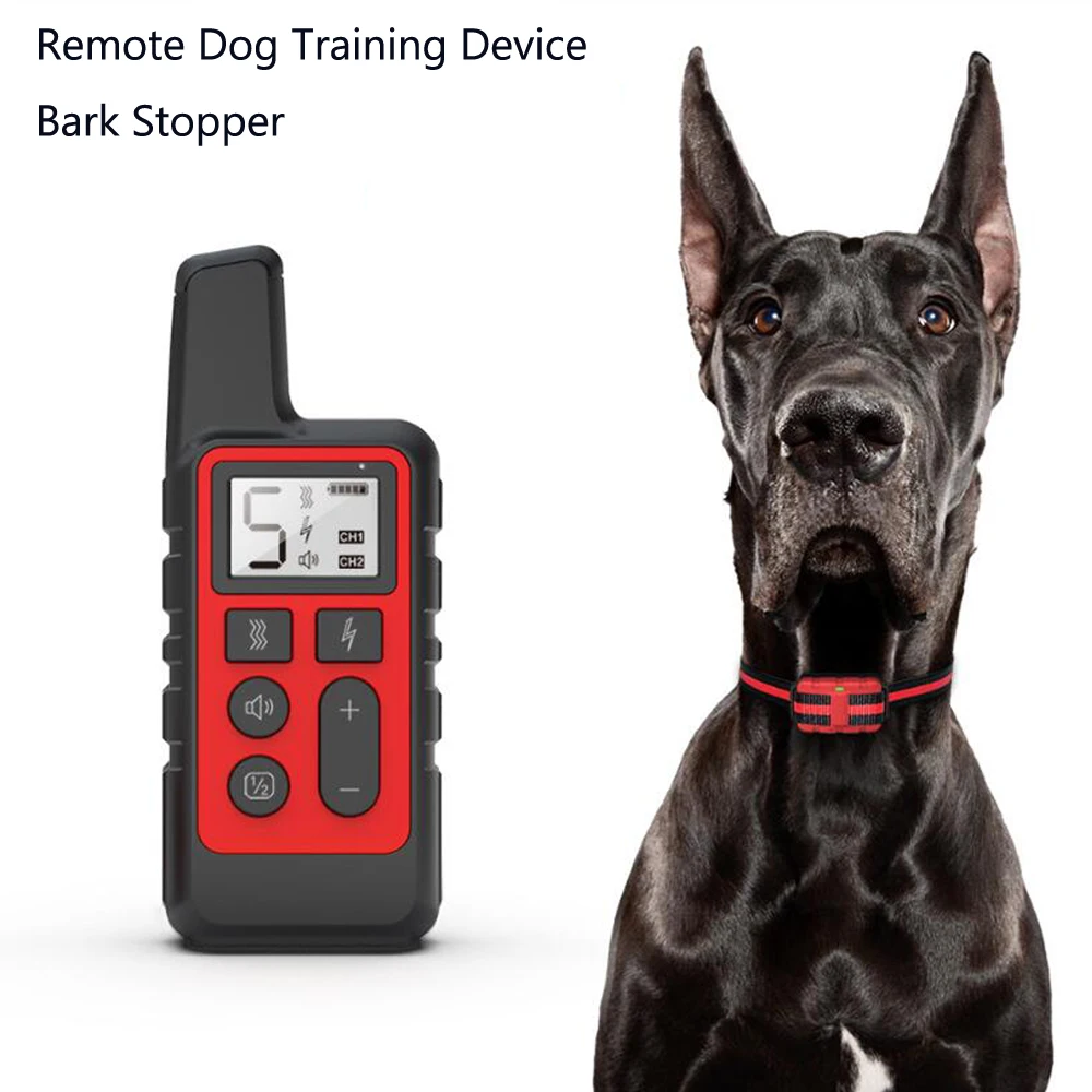 Dog Training Collar/Portable Remote Control Electric Bark Stopper Waterproof Pet Training Device With Beep Shock