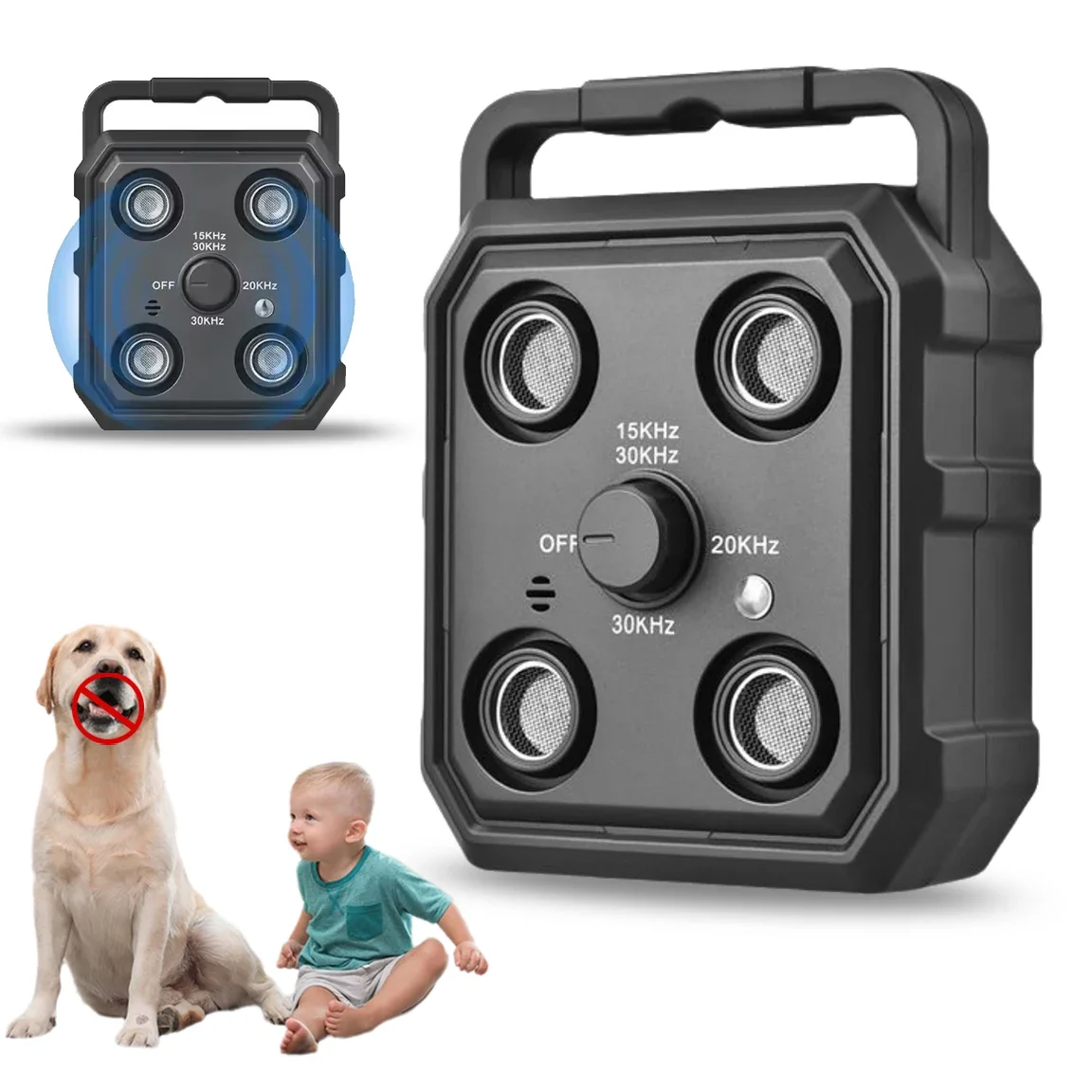 Smart Mini Ultrasonic Dog Repellent High Power Anti-barking Device Auto Bark Rechargeable Portable Outdoor Dog Training Supplies