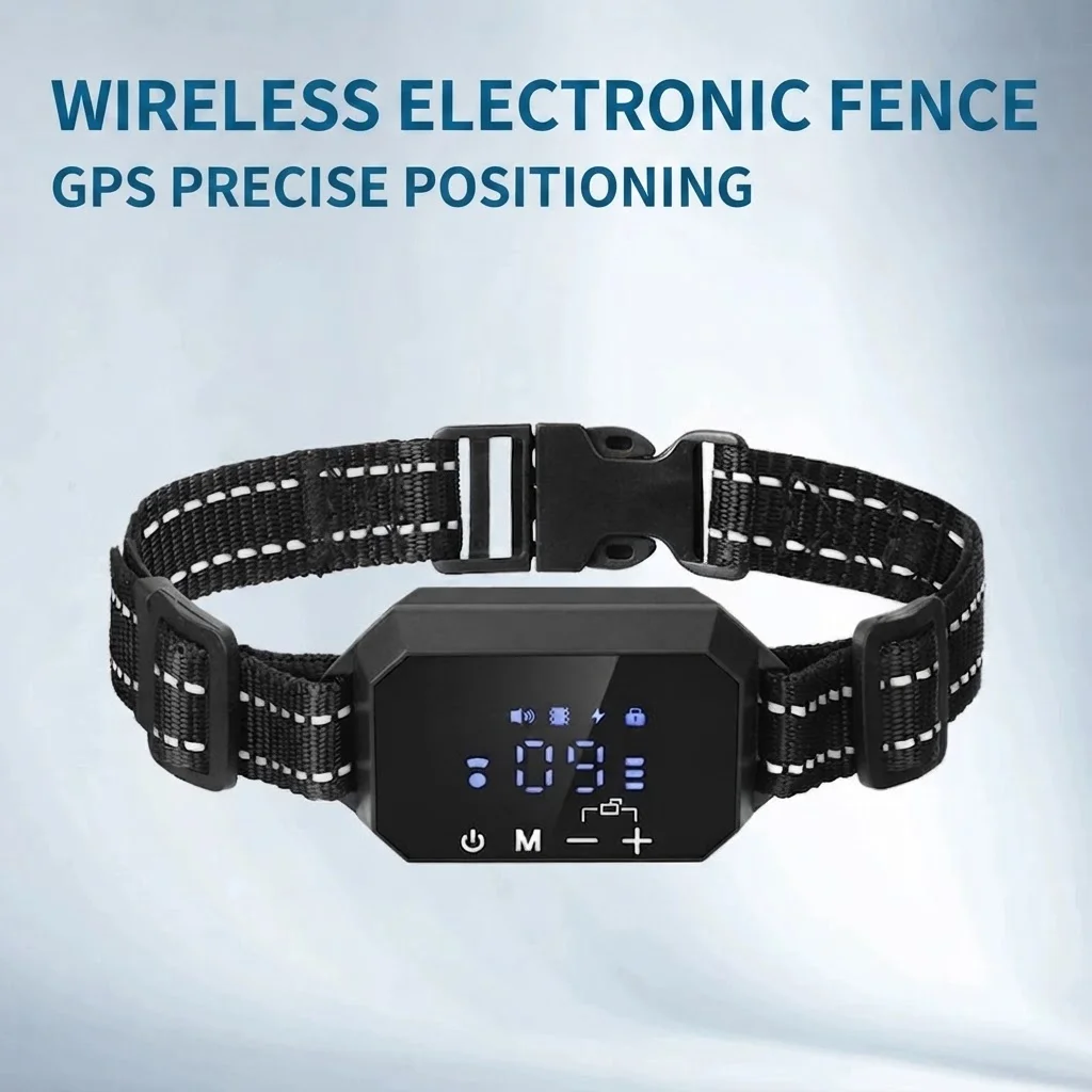 GPS Wireless Dog Fence Waterproof Dog Training Device, Pet Electronic Fence Anti-barking Device for Dog Outdoor Use