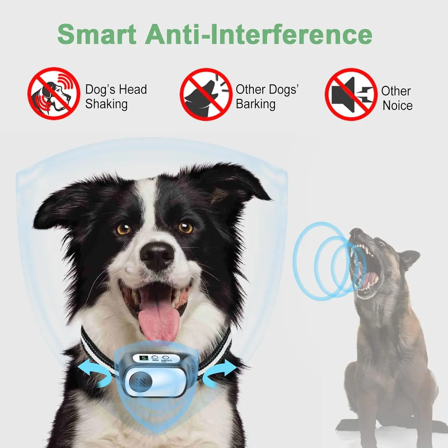 Dog Bark Collar for Large Medium Small Dogs,Anti Barking,Humane Dog Training Device with 5 Adjustable Sensitivity Beep Vibration