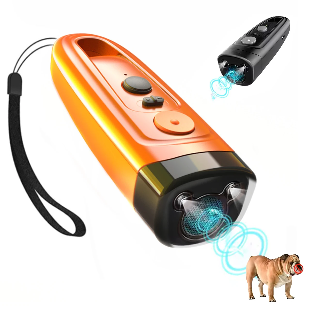2 in 1 High Power Ultrasonic Dog Repeller Pet Mini Deterrent Dog Bark Stop Control Anti-bark Device W/ Flashlight Dogs Supplies