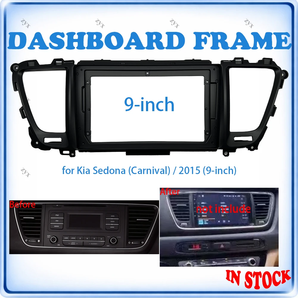 Car Radio Fascia Frame For Kia Carnival Sedona 2015 9 inch Wiring Harness Power Cable Car Accessories Plug & Play
