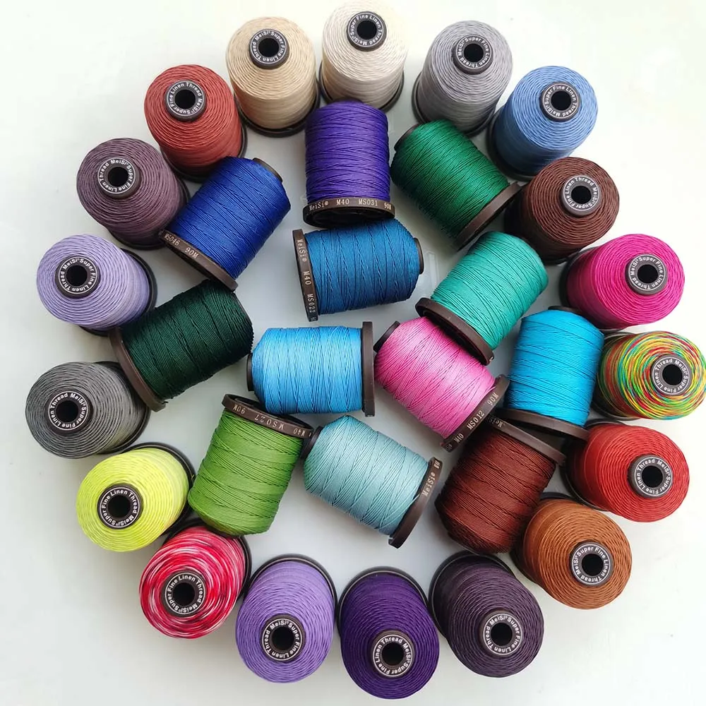 MeiSi 100% Linen Round Twist Waxed Thread For Handmade Leather Shoes Strap Saddle Bags Riding Boots Sports Line