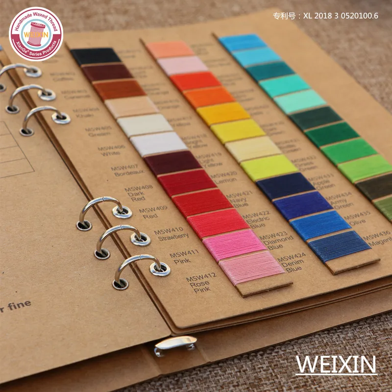 XianGe MeiSi Wax Thread Color Card Book