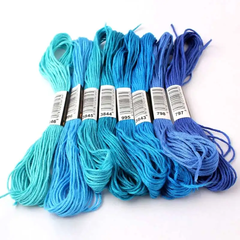 8 Meters 8pcs Gradient Color Cross Stitch Threads DIY Braided Wire Floss Skein Embroidery Thread Weave Bracelets Thread