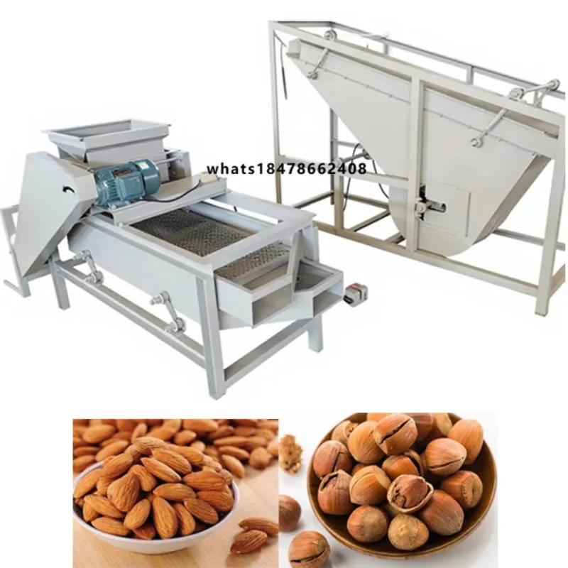 Automatic Palm Kennel Nut Cracker Machine Apricot Kernels Shell Breaking and Separating Hazel Nut Hazelnut Sheller and Separator