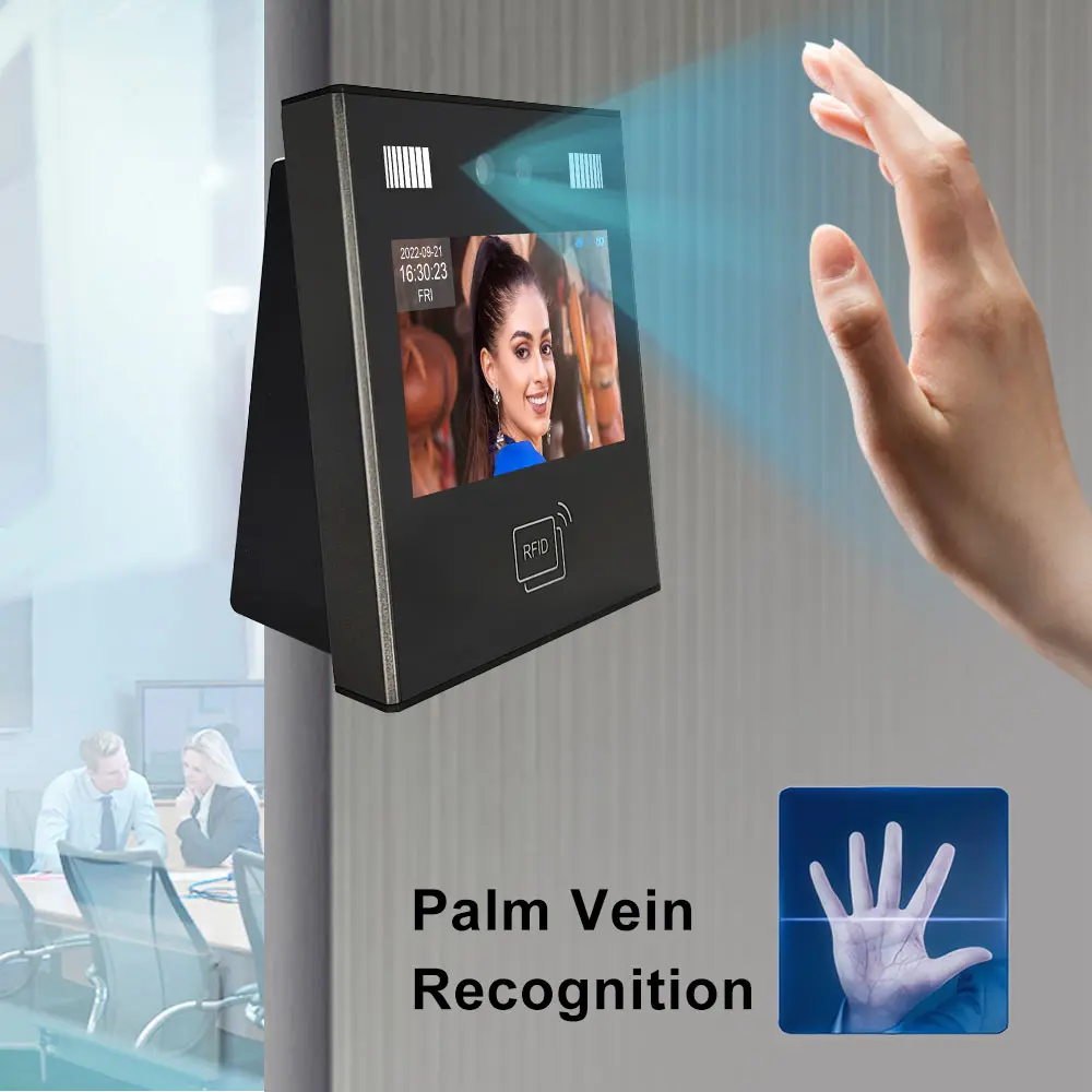 2026 AI Palm Vein Scanner RFID Reader Biometric Time Recording Face Recognition Attendance with API Night Vision Reset